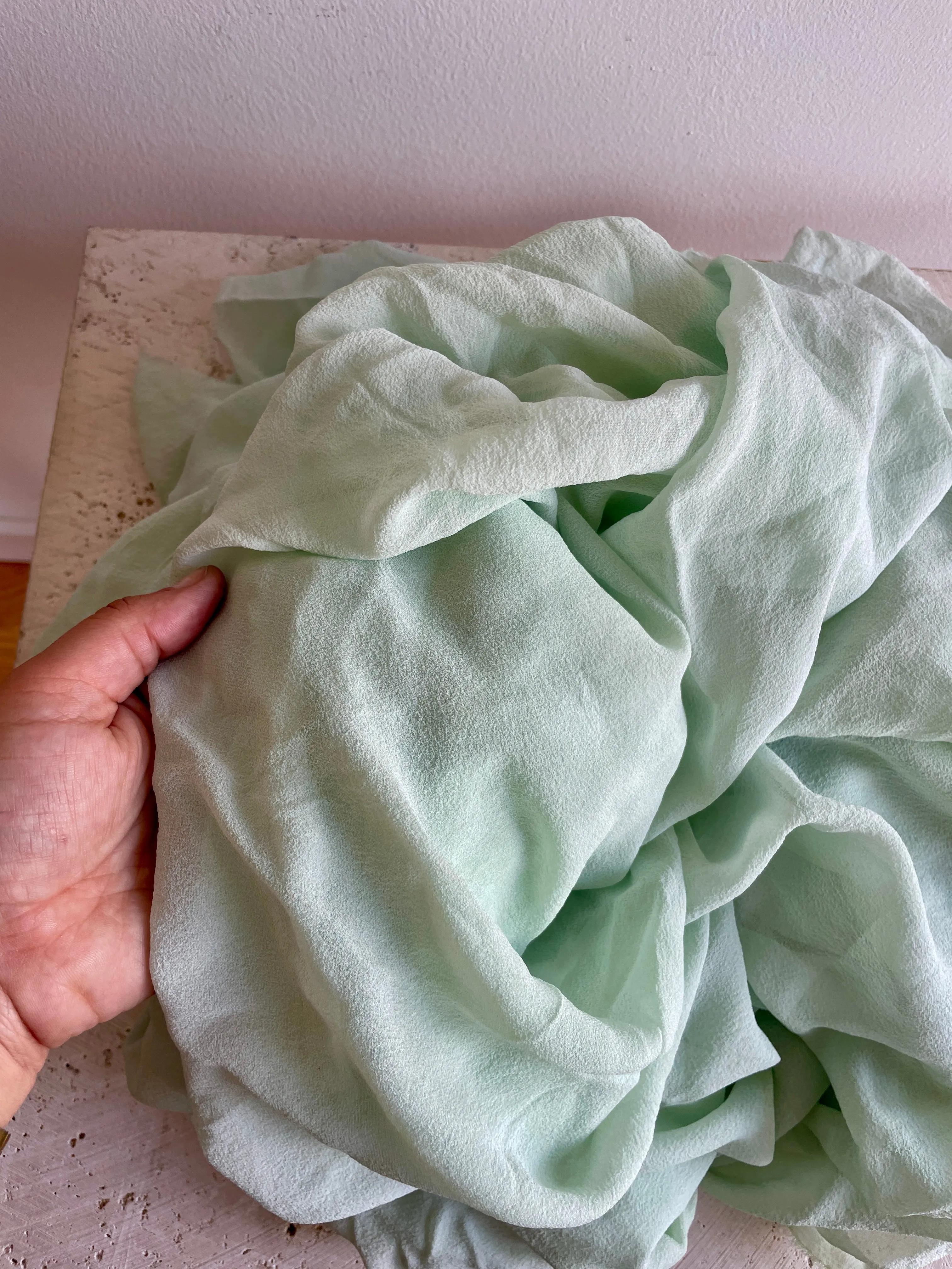 Sea Foam Silk Chiffon Styling Cloth