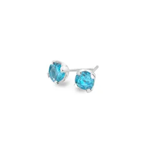 Sea gem blue topaz studs