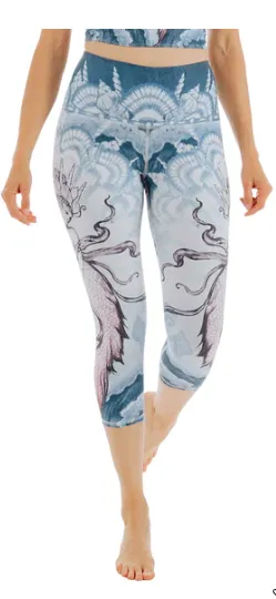 Sea Goddess Printed Yoga Crops