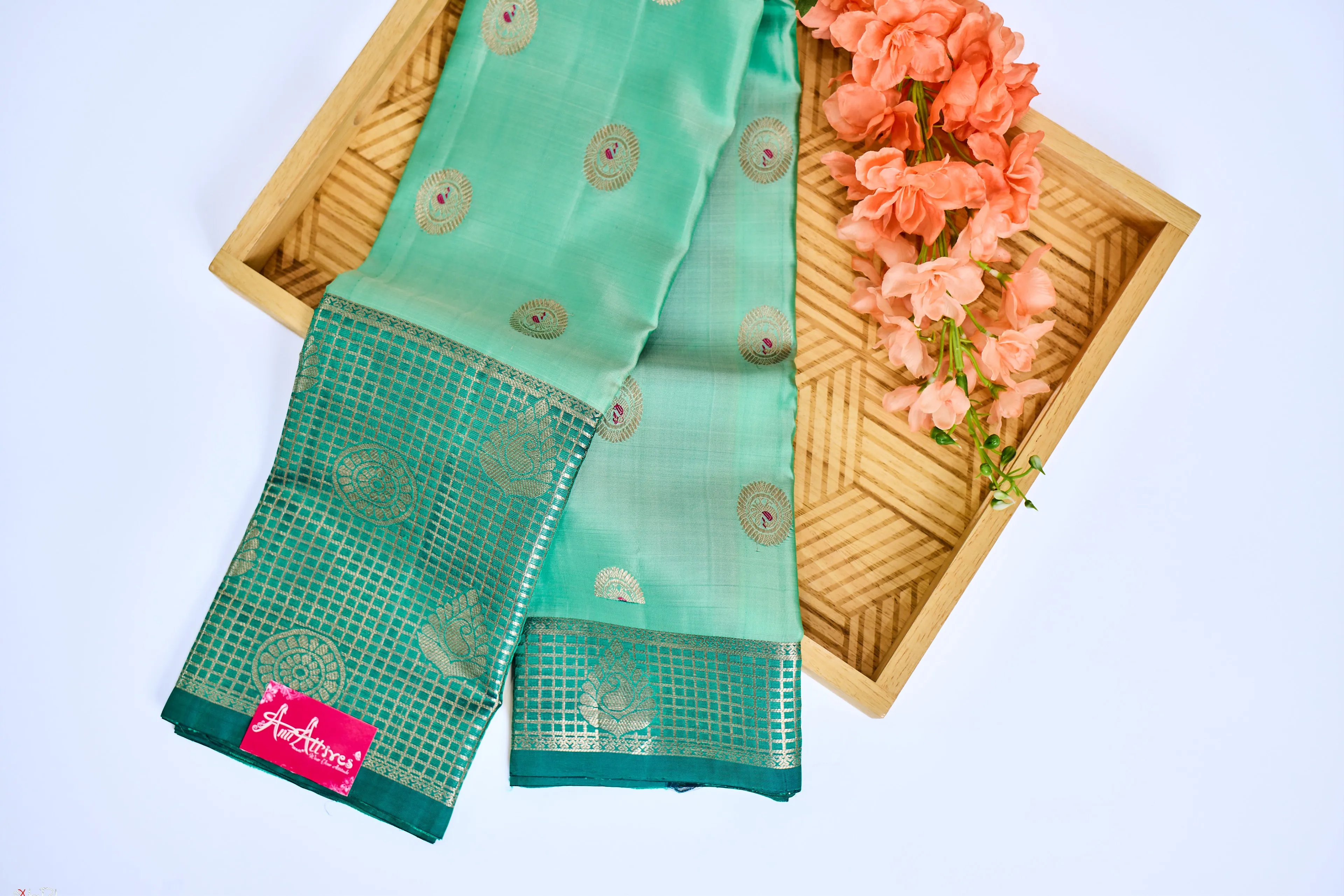 Sea Green Kanchipattu Saree