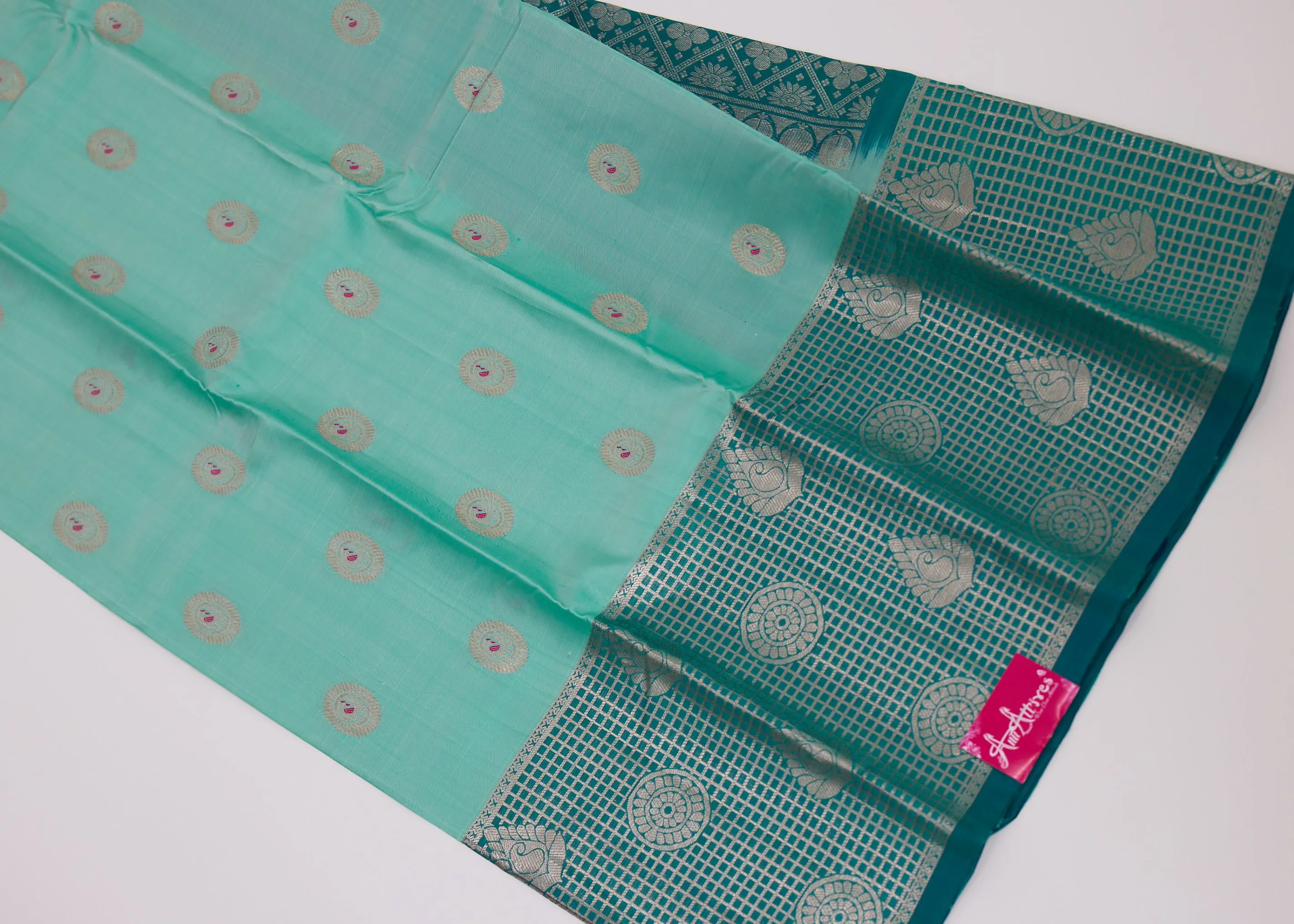 Sea Green Kanchipattu Saree