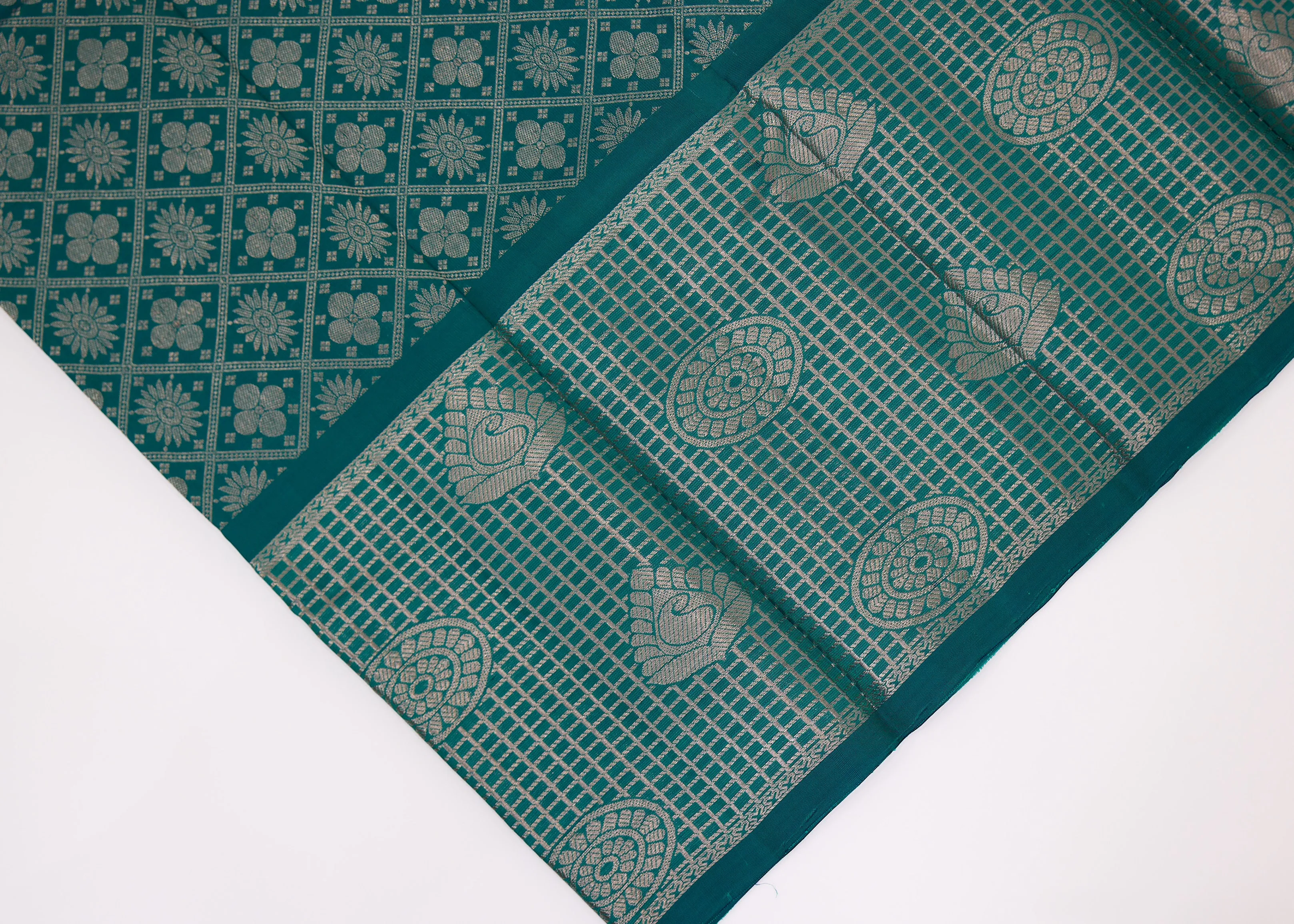 Sea Green Kanchipattu Saree