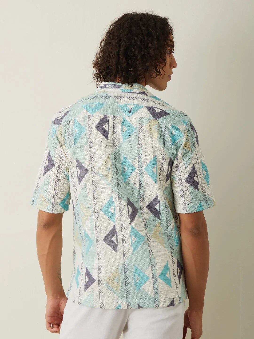 Sea Green Printed Overshirt