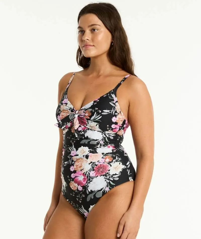 Sea Level Belle Tie Front DD-E Cup One Piece Swimsuit - Black