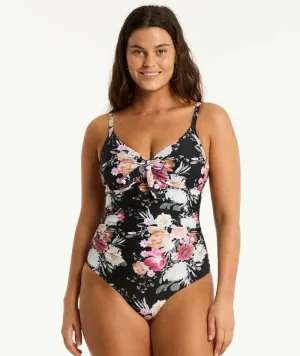 Sea Level Belle Tie Front DD-E Cup One Piece Swimsuit - Black