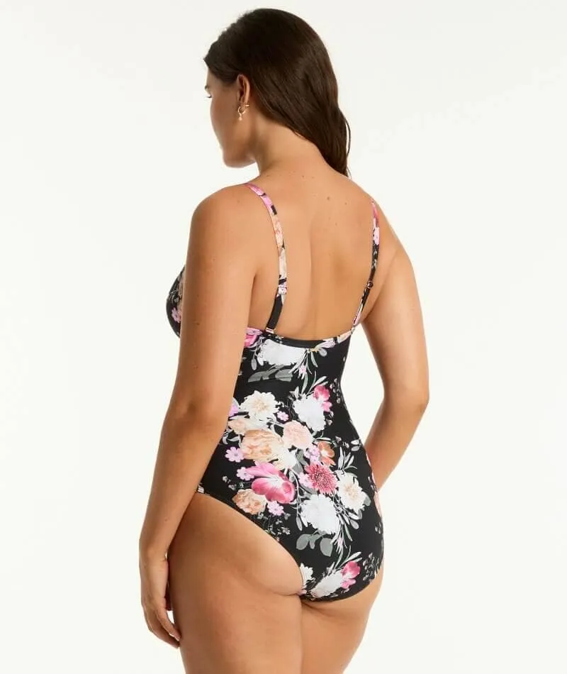 Sea Level Belle Tie Front DD-E Cup One Piece Swimsuit - Black