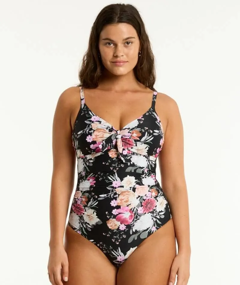 Sea Level Belle Tie Front DD-E Cup One Piece Swimsuit - Black