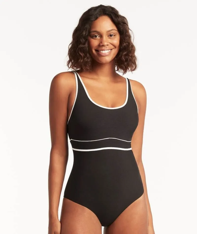 Sea Level Elite DD-E Cup Panelled One Piece Swimsuit - Black