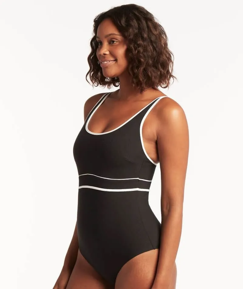 Sea Level Elite DD-E Cup Panelled One Piece Swimsuit - Black