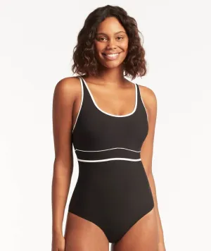 Sea Level Elite DD-E Cup Panelled One Piece Swimsuit - Black