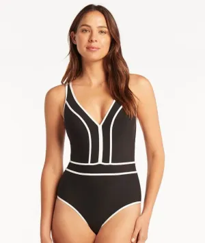 Sea Level Elite Spliced One Piece Swimsuit - Black