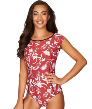 Sea Level Maui Cap Sleeve Watersport One Piece Swimsuit - Paprika