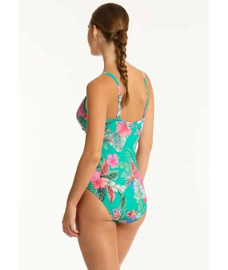 Sea Level Pacifico Tie Front DD-E Cup One Piece Swimsuit - Evergreen