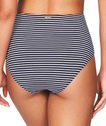 Sea Level Paloma Stripe High Waist Brief - Navy/White