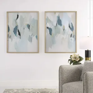 Seabreeze Abstract Framed Canvas Prints Set of 2