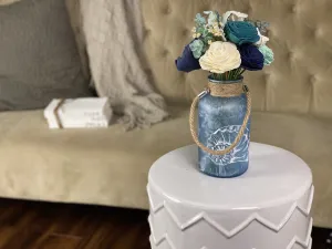 Seaglass Bottle - Blue - Sola Flower Arrangement