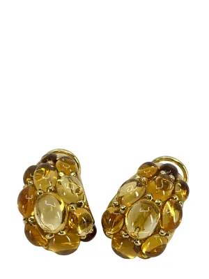 Seaman Schepps Yellow Citrine 18k Gold Earrings NEW