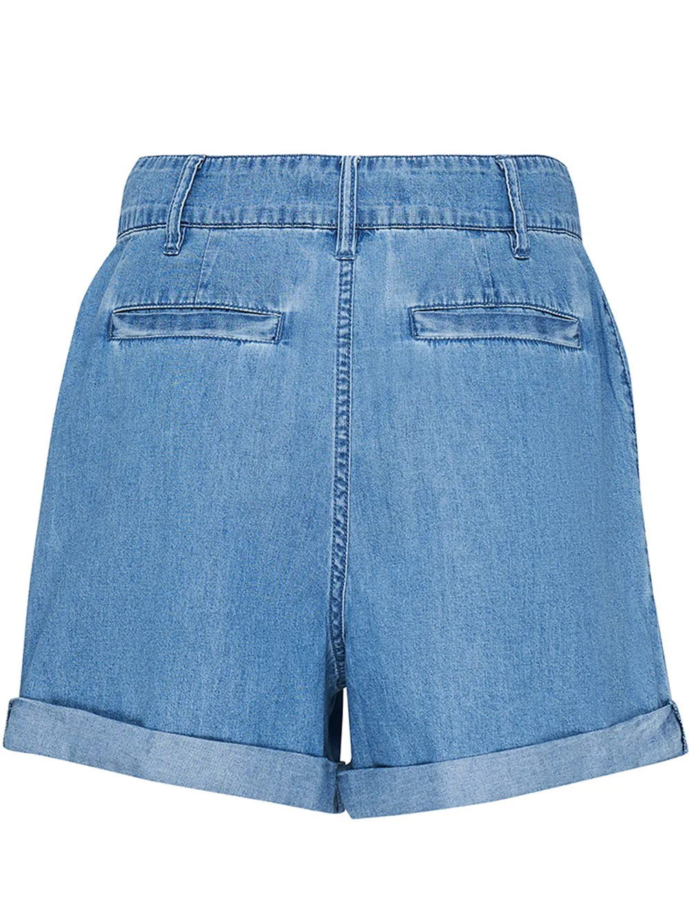 Seamed Denim Short