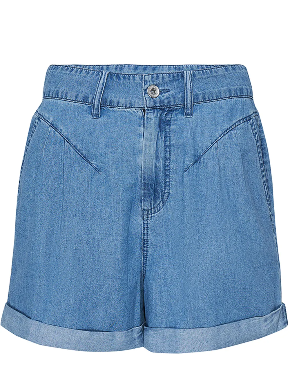 Seamed Denim Short