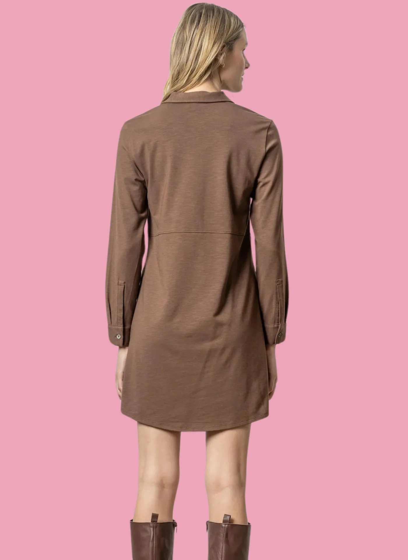 Seamed Shirt Dress