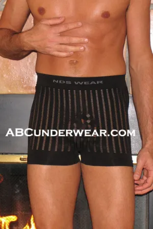 Seamless Microfiber Striped Mesh Boxer