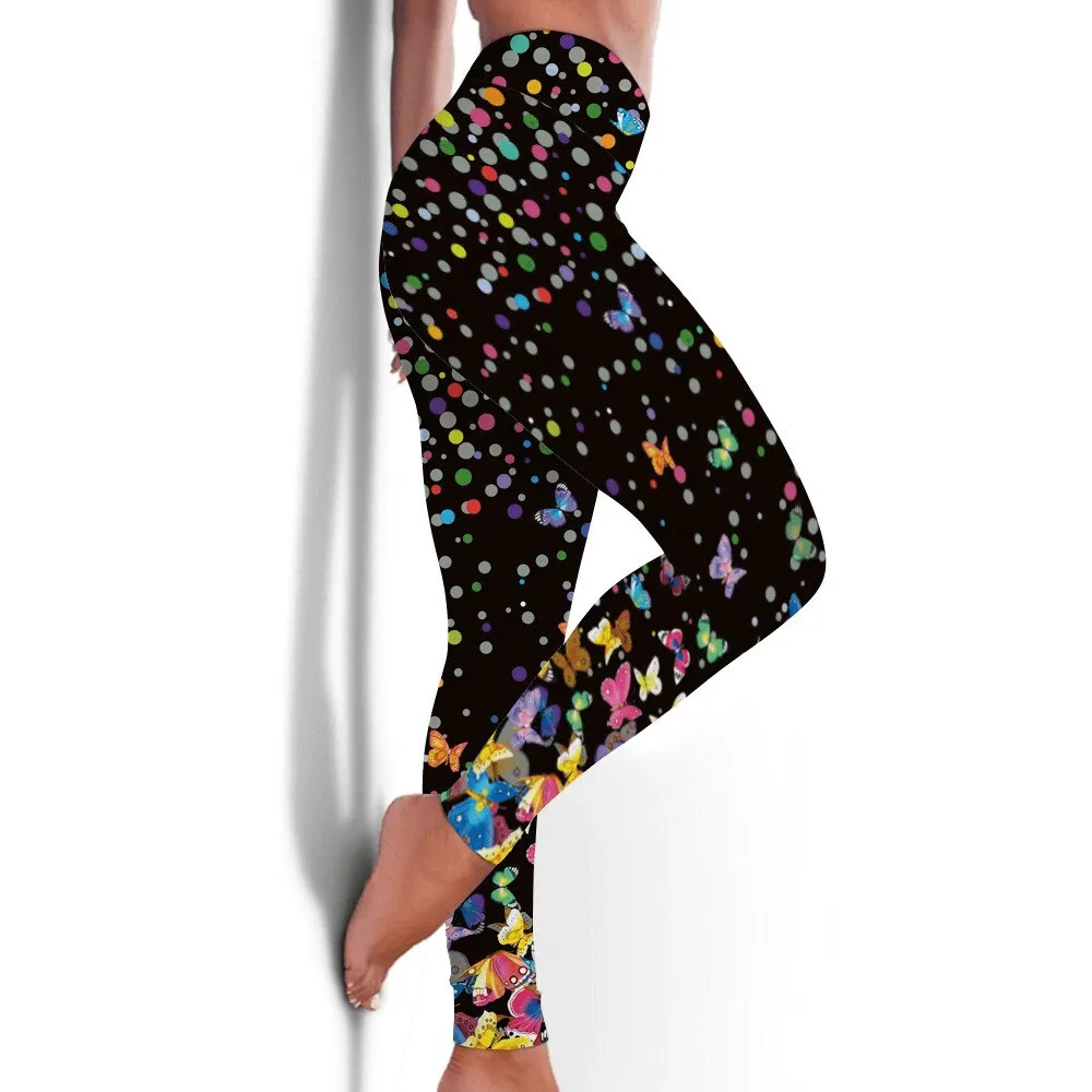 Seamless Printed Elastic Women's Workout Leggings - SF1003