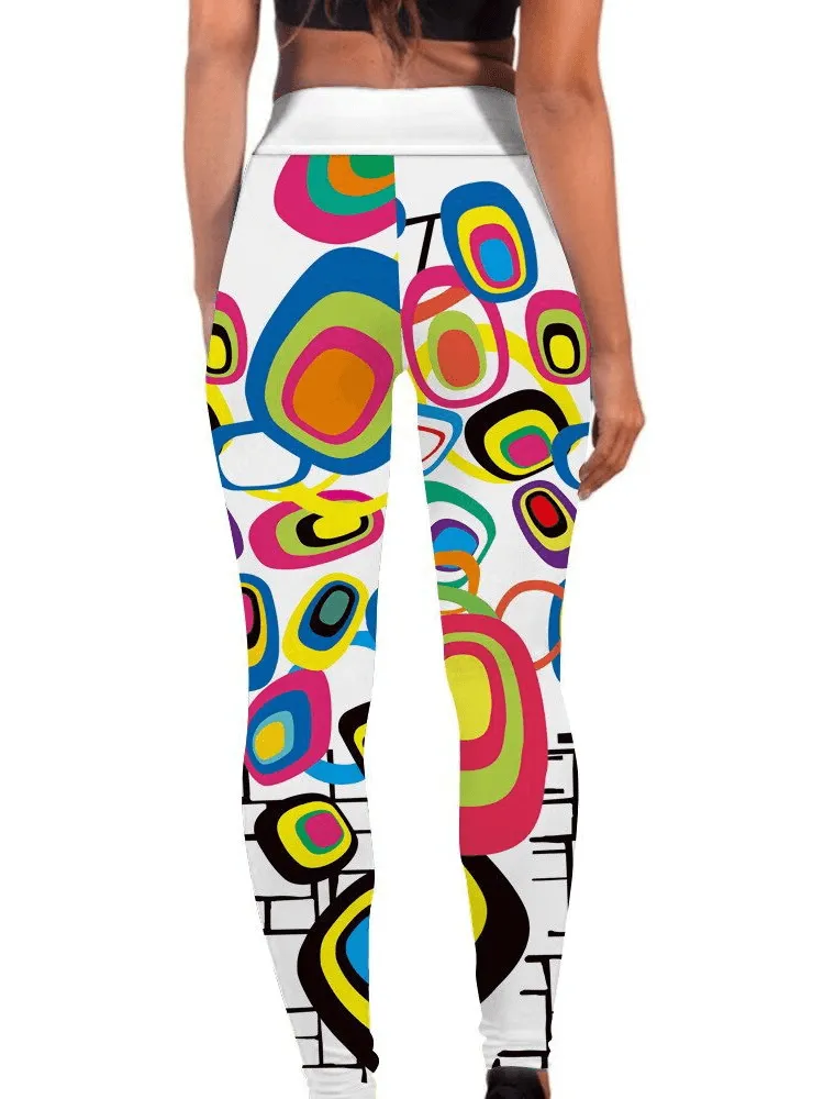 Seamless Printed Elastic Women's Workout Leggings - SF1003