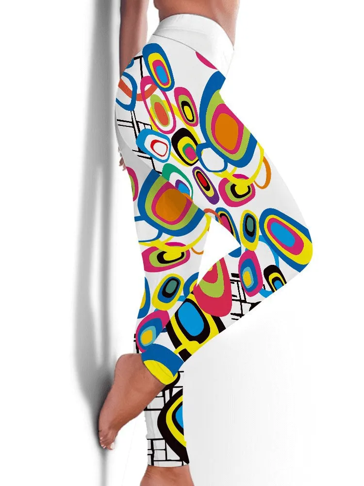 Seamless Printed Elastic Women's Workout Leggings - SF1003