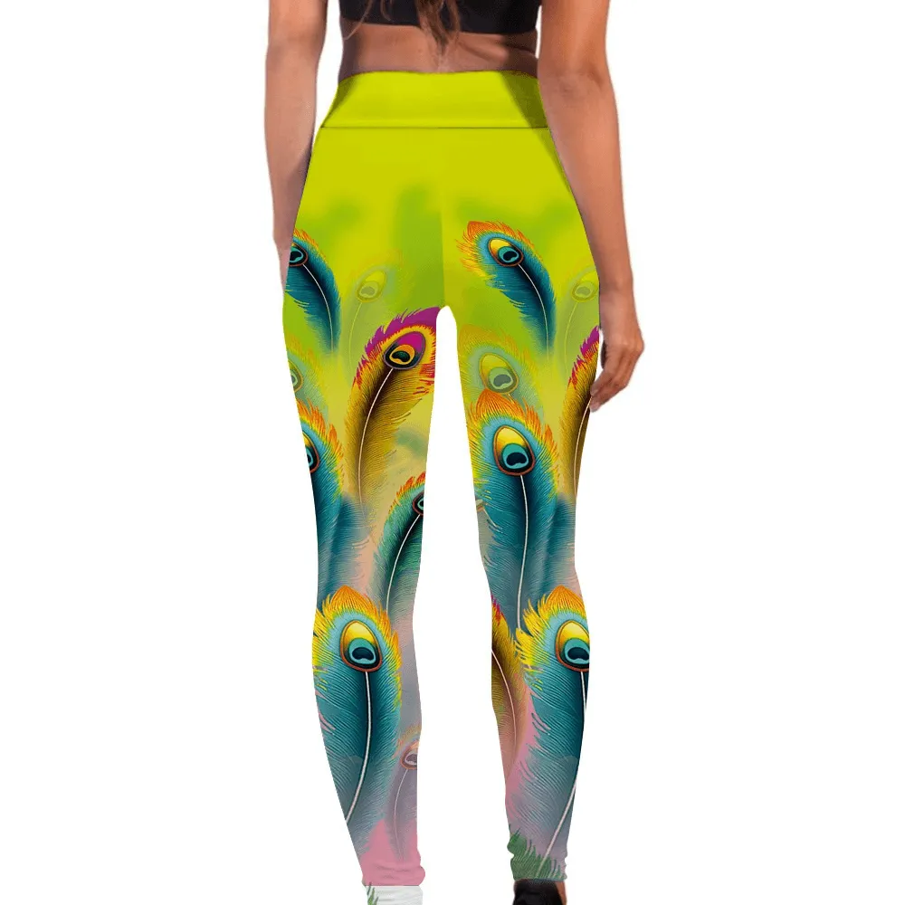 Seamless Printed Elastic Women's Workout Leggings - SF1003