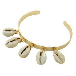 Seashell Charm Cuff Bracelet