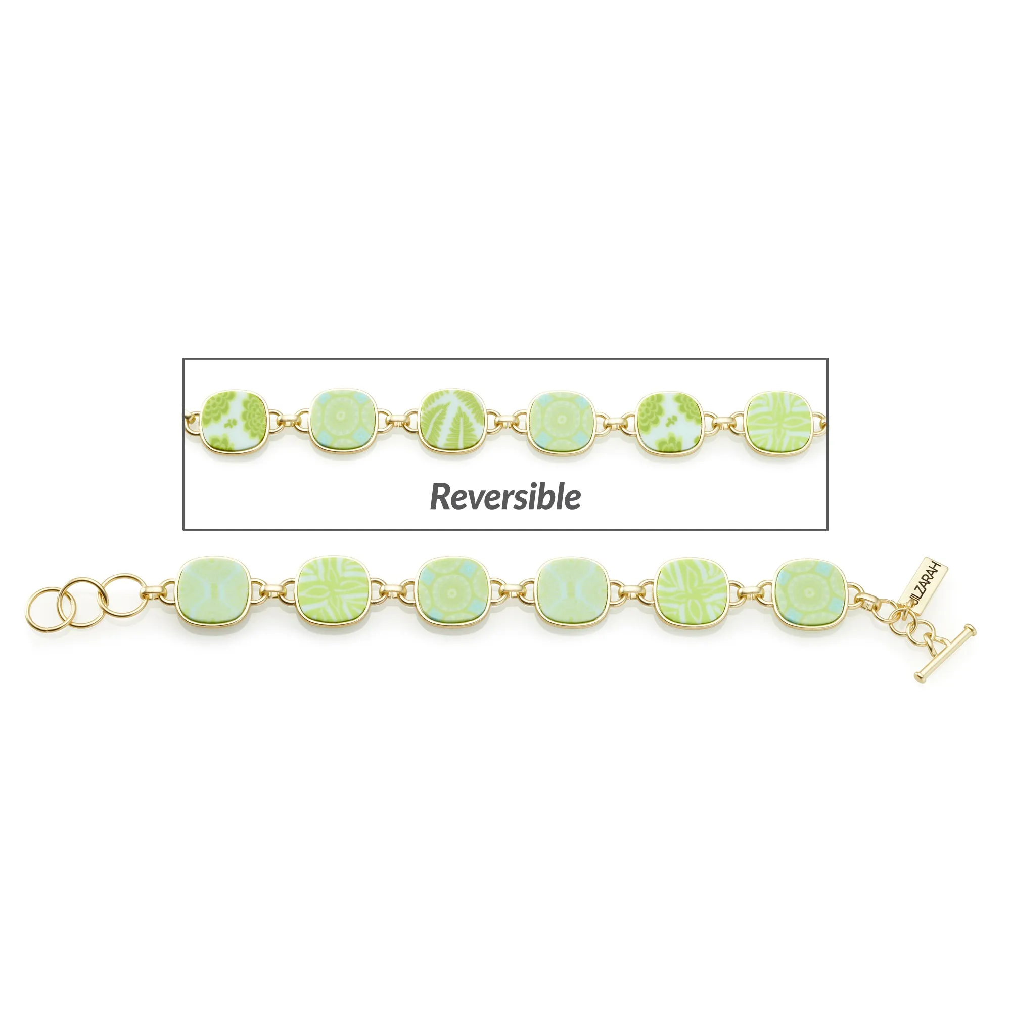 Seaside Green Reversible Coin Bracelet