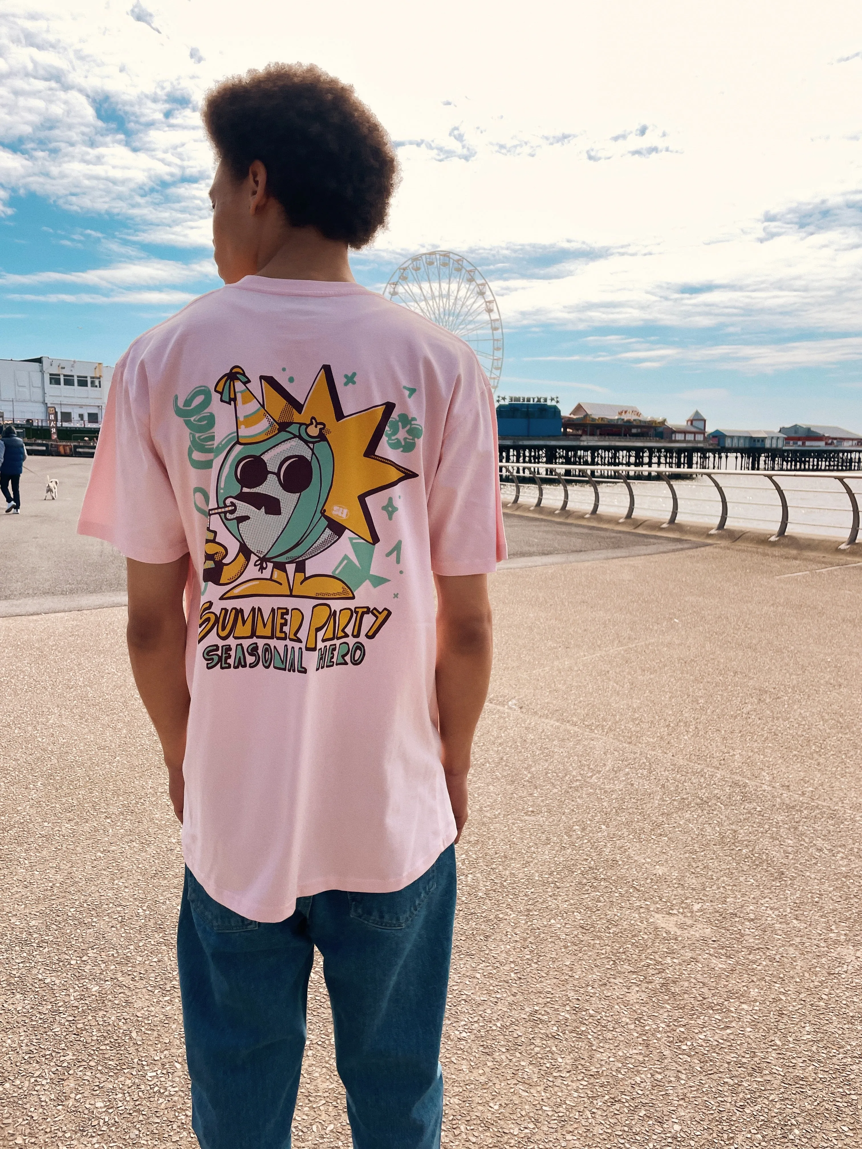 Seasonal Hero 'Summer Party' Tee - Pink