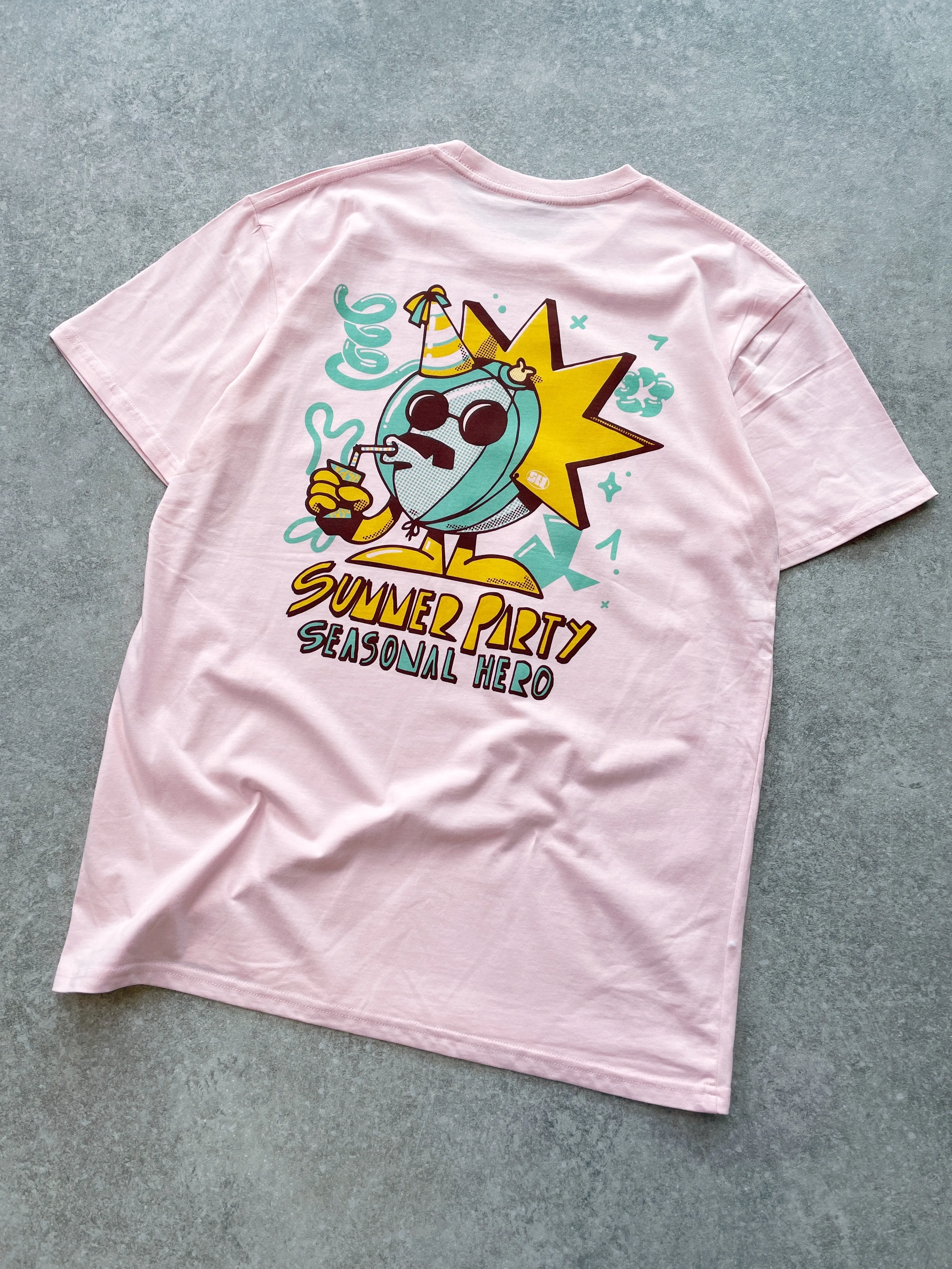 Seasonal Hero 'Summer Party' Tee - Pink