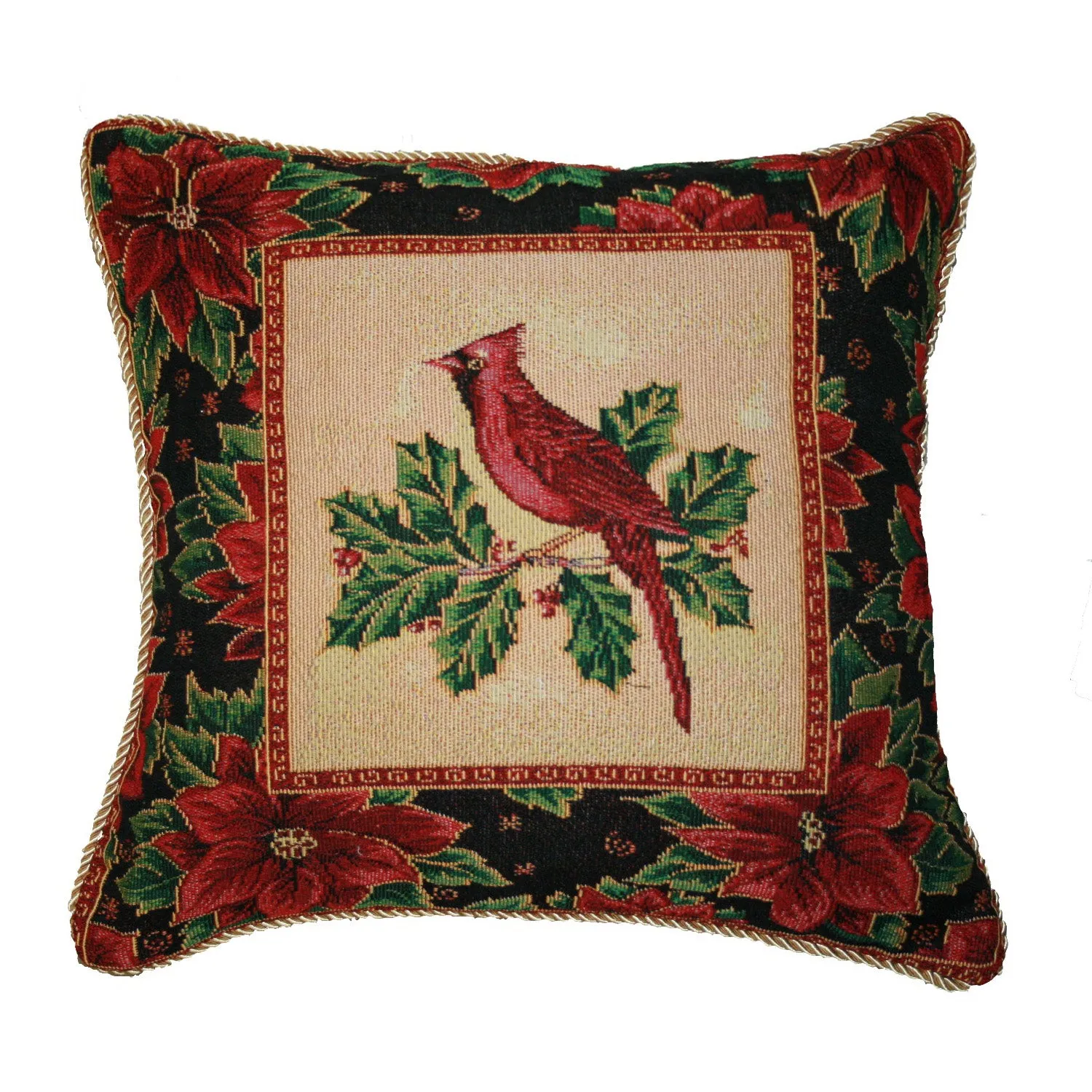 Seasonal Tapestry Xmas Decorative Accent Throw Pillow