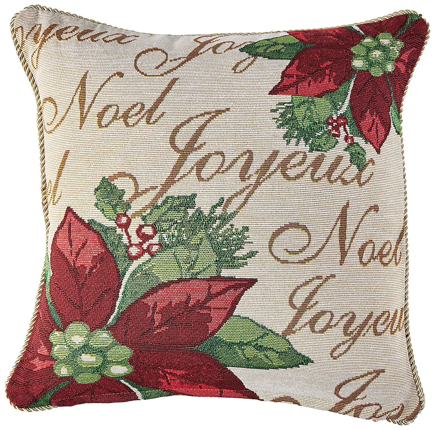 Seasonal Tapestry Xmas Decorative Accent Throw Pillow