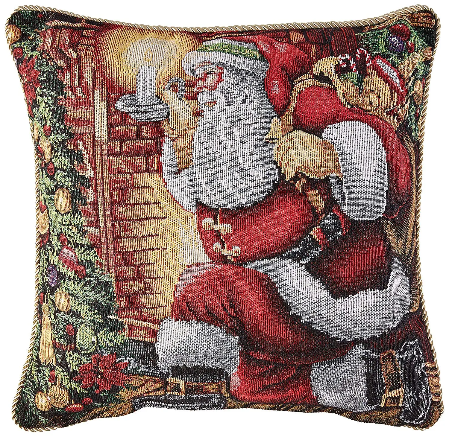 Seasonal Tapestry Xmas Decorative Accent Throw Pillow