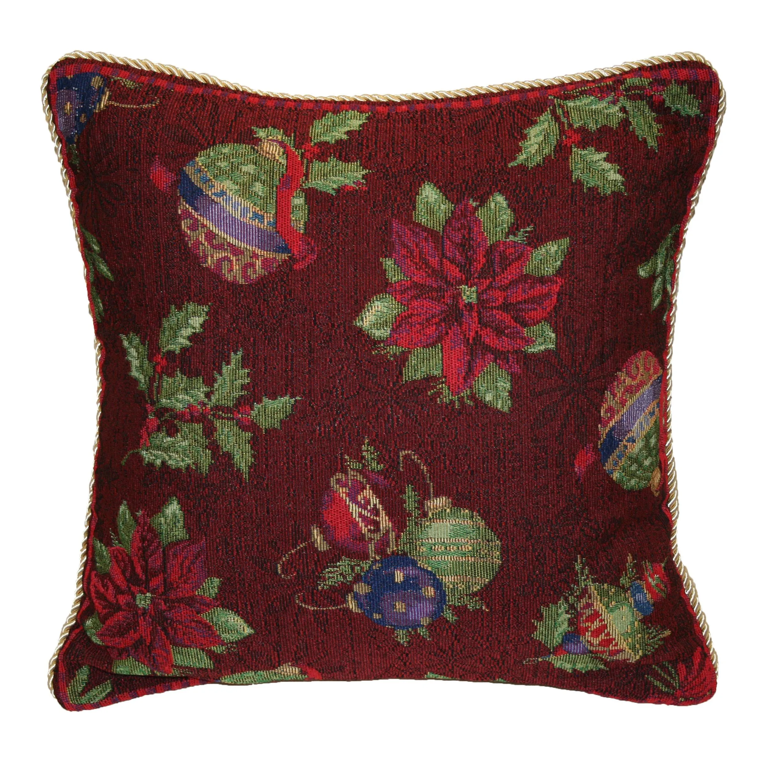 Seasonal Tapestry Xmas Decorative Accent Throw Pillow