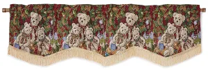 Seasonal Tapestry Xmas Decorative Window Treatment Rod Pocket Curtain Straight Valance