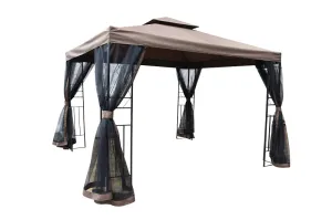 Seasonal Trends Gazebo with Netting, 118 in W Exterior, 118 in D Exterior, 105.51 in H Exterior, Square :EA: QUANTITY: 1