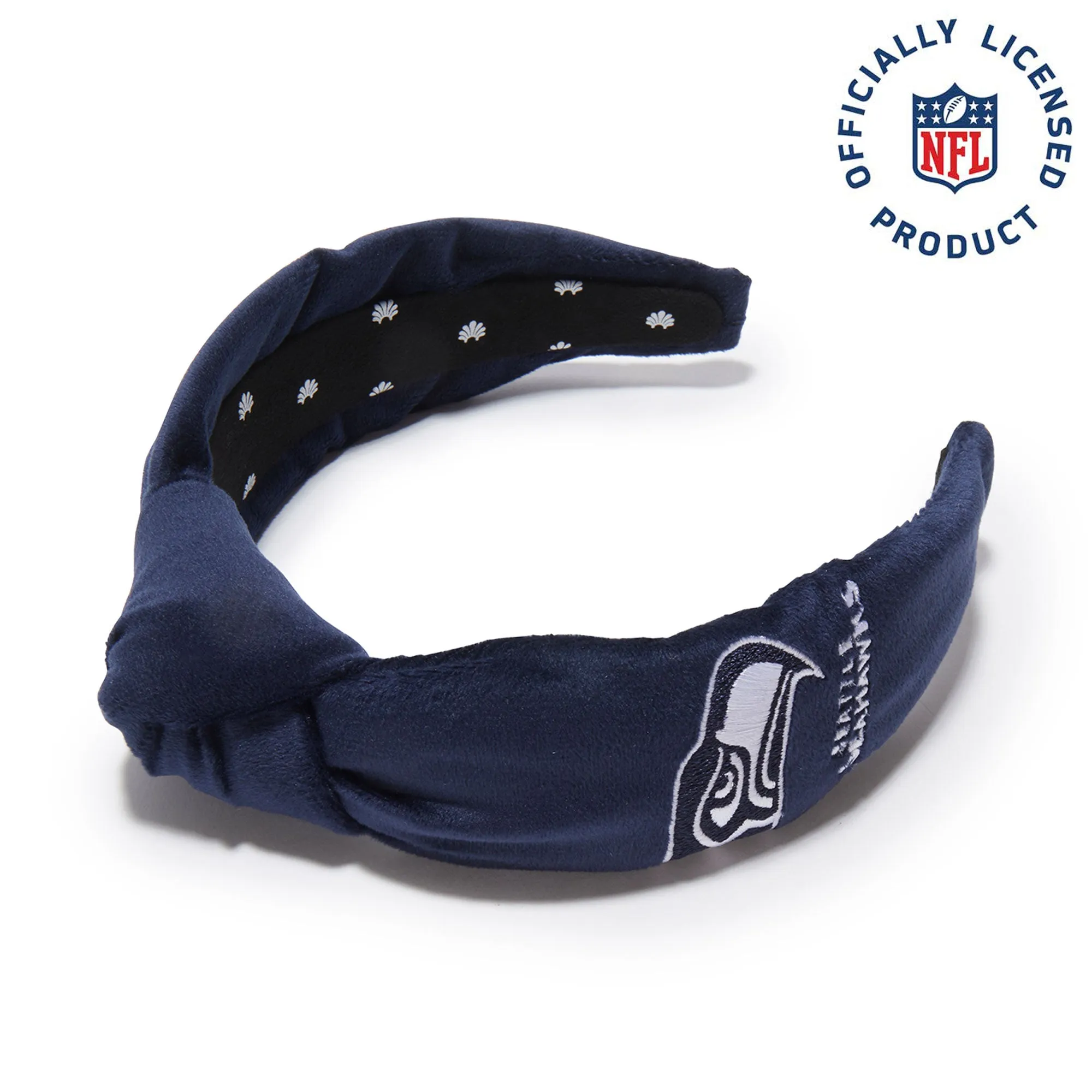 SEATTLE SEAHAWKS LELE SADOUGHI X NFL NAVY EMBROIDERED KNOTTED HEADBAND