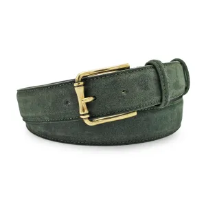 Seaweed Green Suede Bamboo Prong Belt