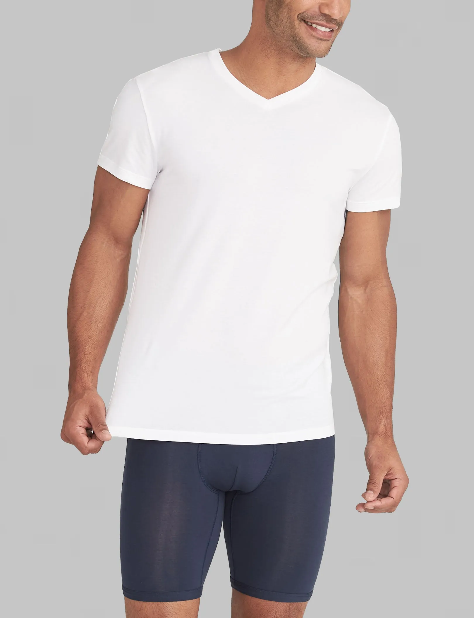 Second Skin High V-Neck Modern Fit Undershirt (3-Pack)