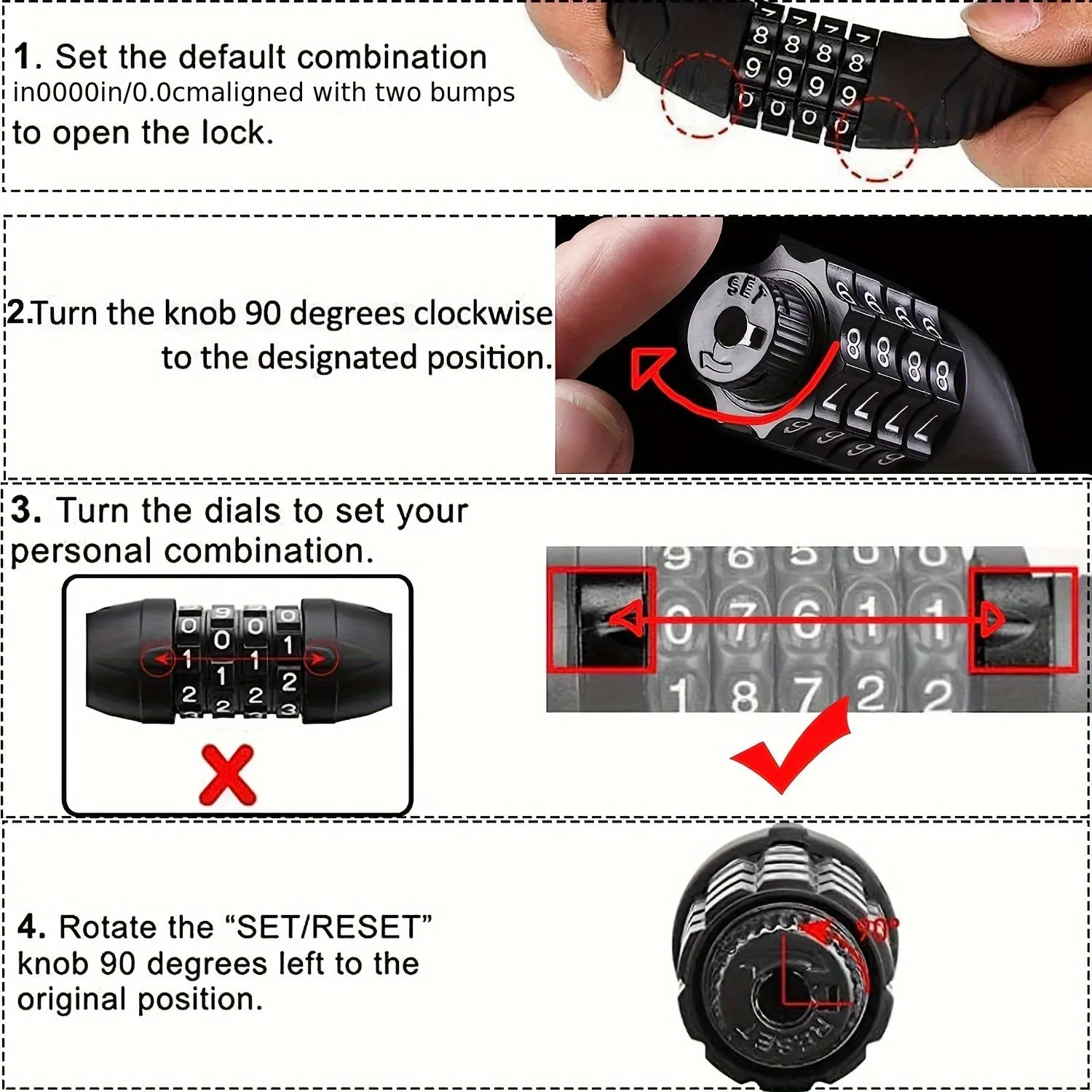 Secure Your Wheels with 4Digit Steel Cable Lock