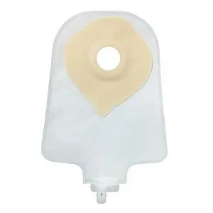 Securi-T USA 9" 1-Piece Urinary Pouch Convex Pre-Cut 7/8" Transparent Flip-Flow Valve (includes 10 caps 1 Night Adapter)