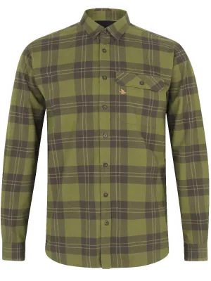 SEELAND Highseat Shirt - Mens 100% Cotton - Light Olive Check