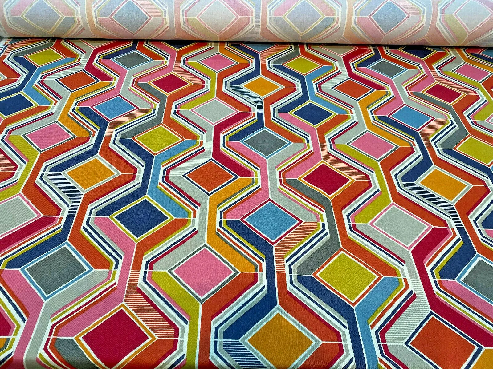 Selby Sherbet Modern Pucci Tile Covington Fabric By the Yard