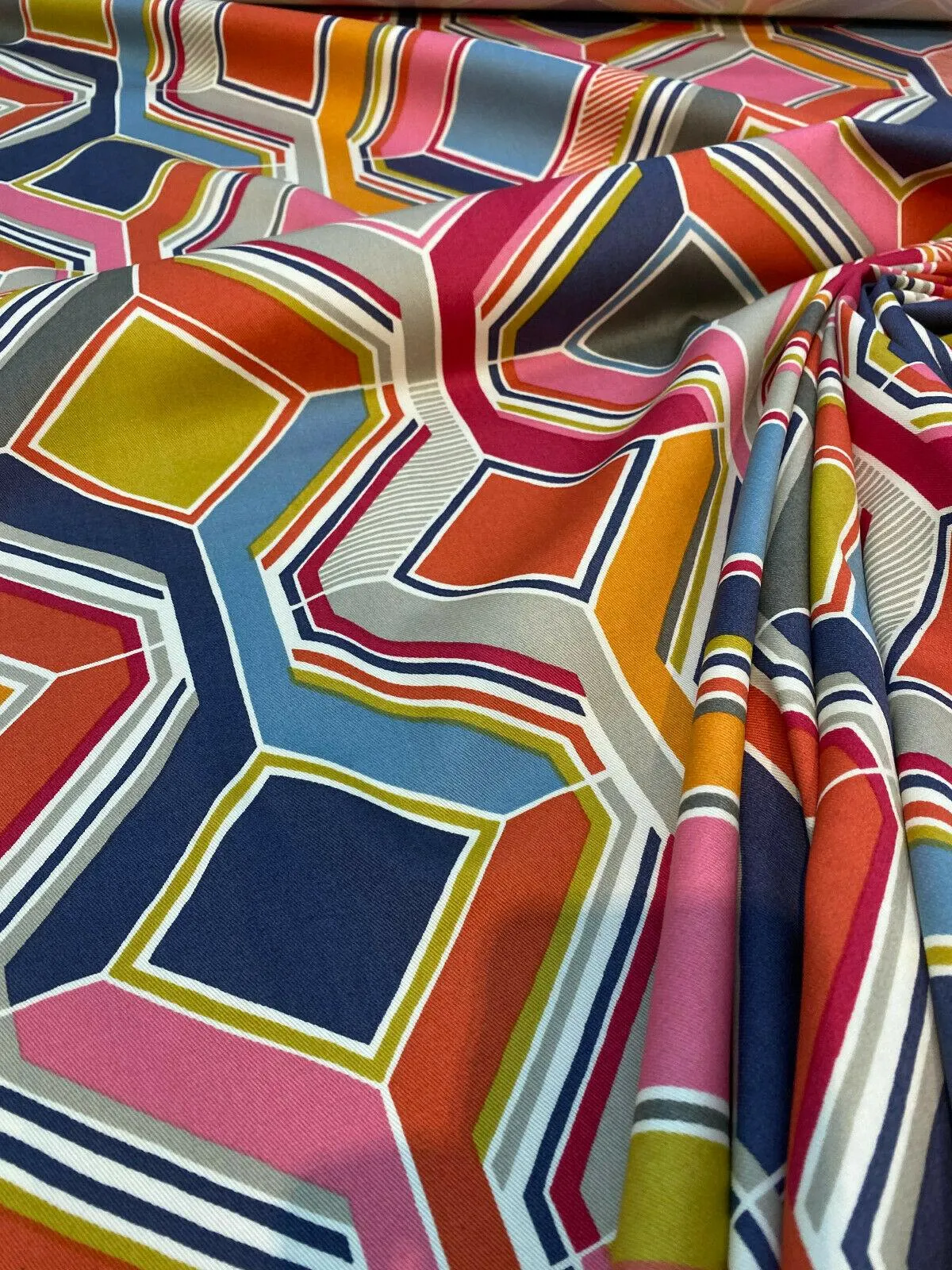 Selby Sherbet Modern Pucci Tile Covington Fabric By the Yard