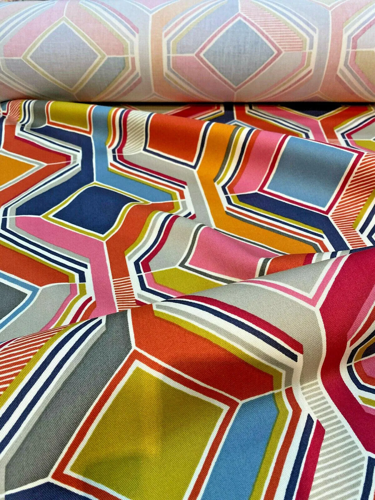 Selby Sherbet Modern Pucci Tile Covington Fabric By the Yard