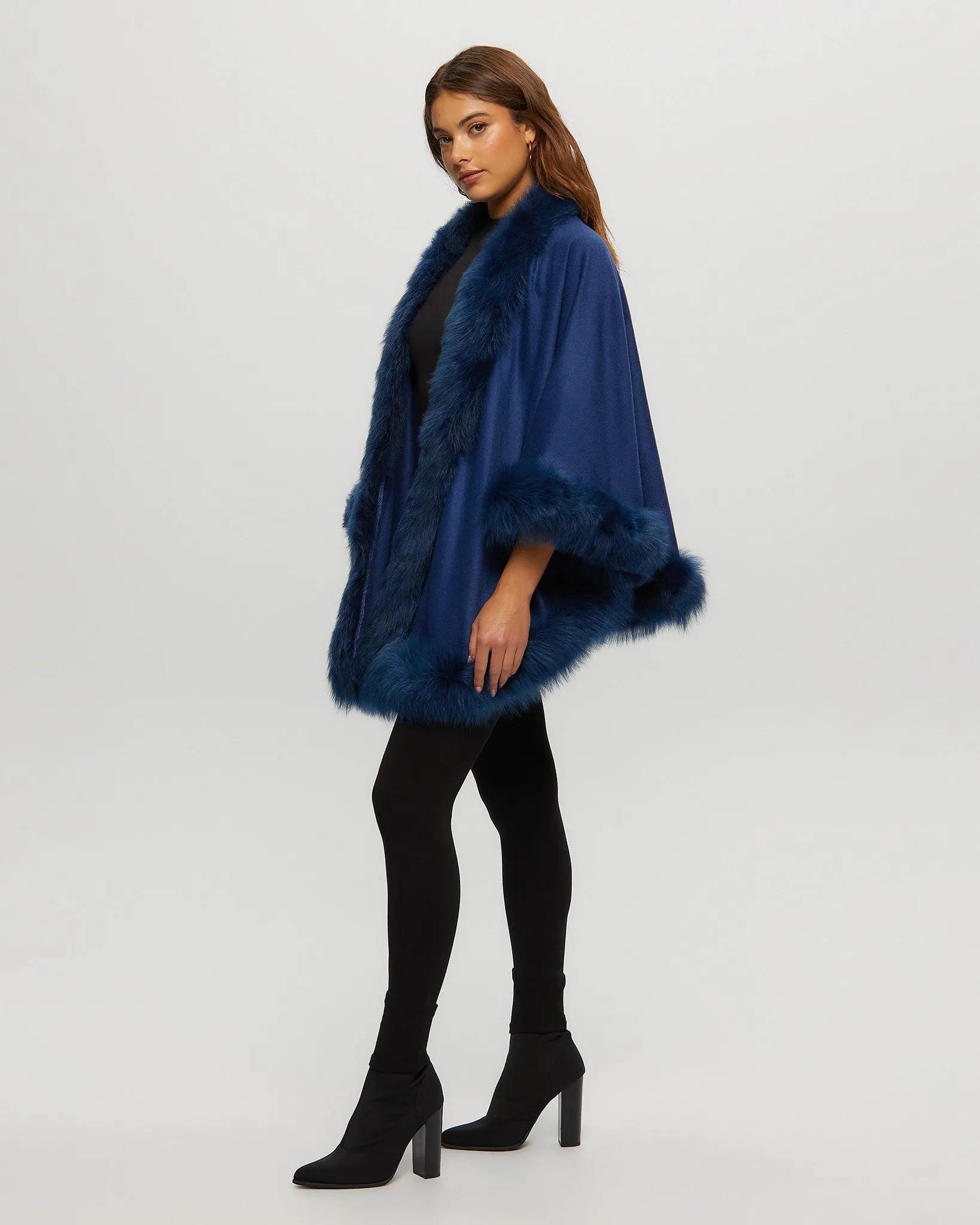 Select Cashmere Capelet with Toscana Shearling Lamb Trim