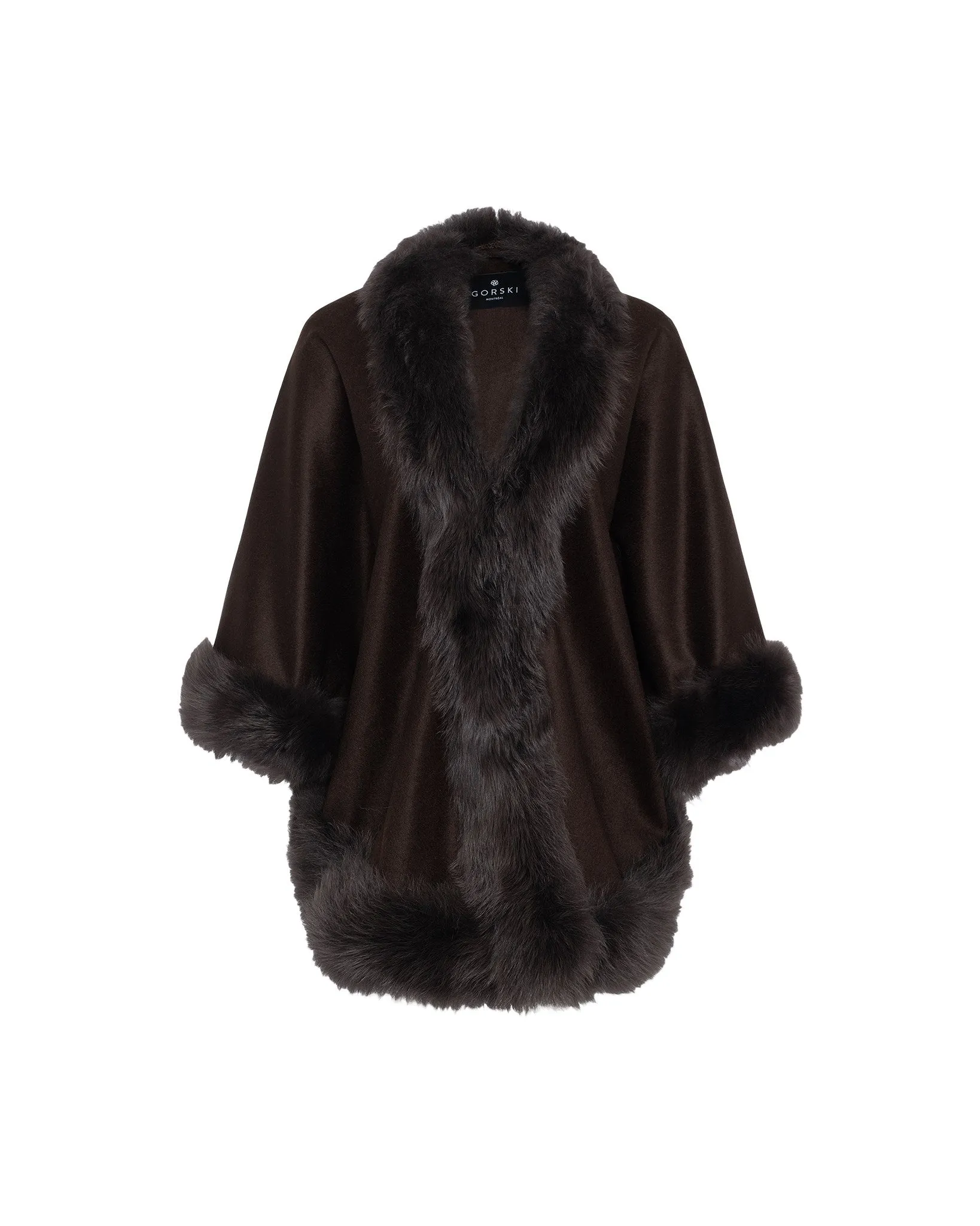 Select Cashmere Capelet with Toscana Shearling Lamb Trim